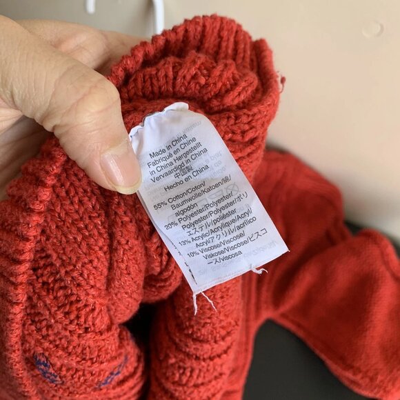 The Reeds J Crew Red Chunky Cable Knit Tassel Pullover Sweater Size Small - Picture 5 of 5